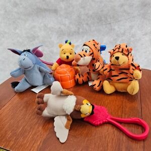 Disney Winnie the Pooh McDonald's Plush Clip Ons Set of 5 Stuffed Animals‎